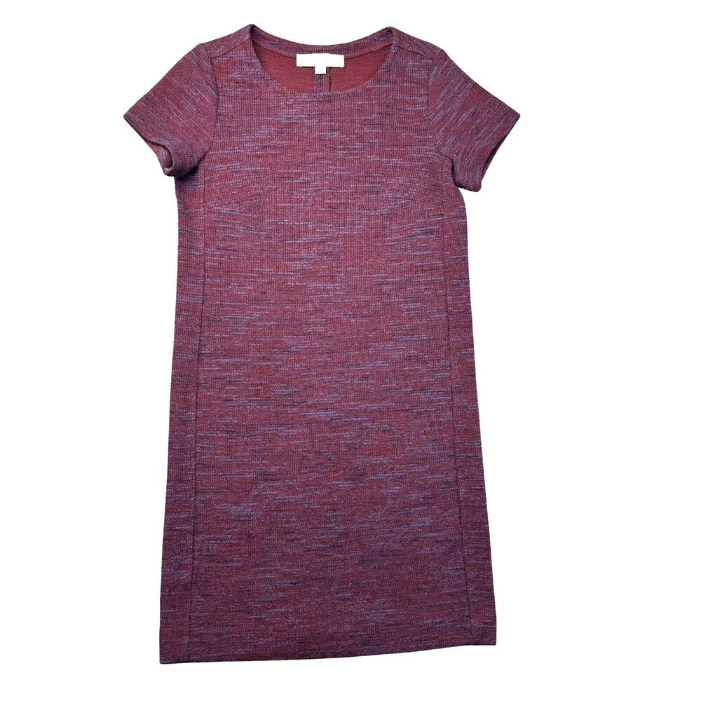 LOFT Dress Women's Extra Small Petite Purple Blue Shift Tweed Career Office Cute